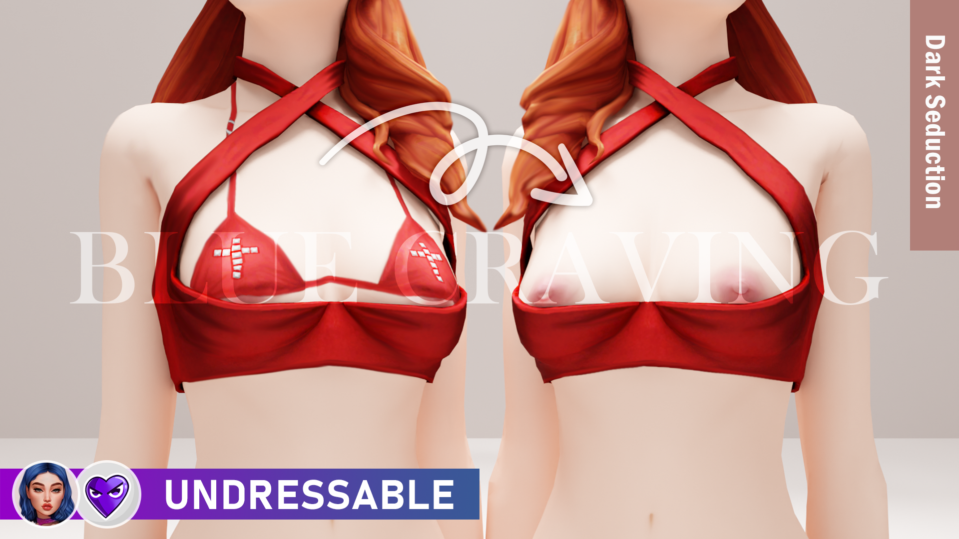 [Blue Craving] Dark Seduction - Crossed Vinyl Top - UNDRESSABLE
